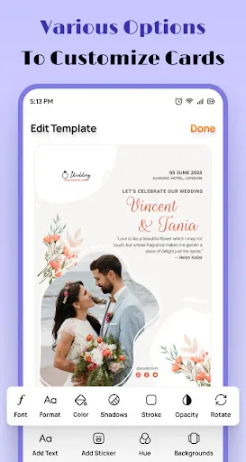 Wedding Invitation Maker App screenshot