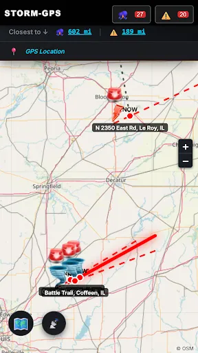 Tornado Tracker Storm GPS Live screenshot