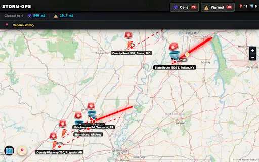 Tornado Tracker Storm GPS Live screenshot
