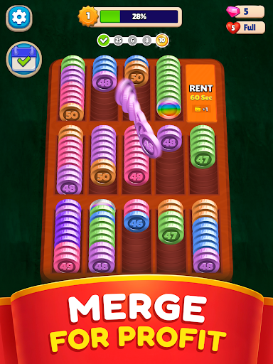 Pocket Sort: Coin Merge Puzzle screenshot
