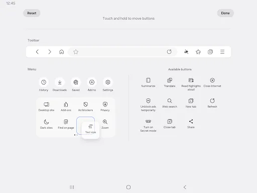Samsung Browser screenshot