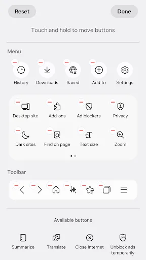 Samsung Browser screenshot