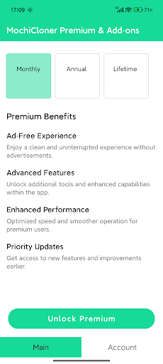 MochiCloner Premium & Add‑ons screenshot