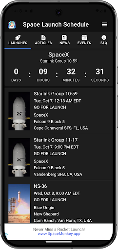 Space Launch Schedule screenshot