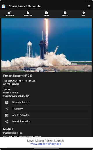 Space Launch Schedule screenshot