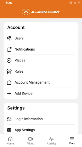 Alarm.com screenshot