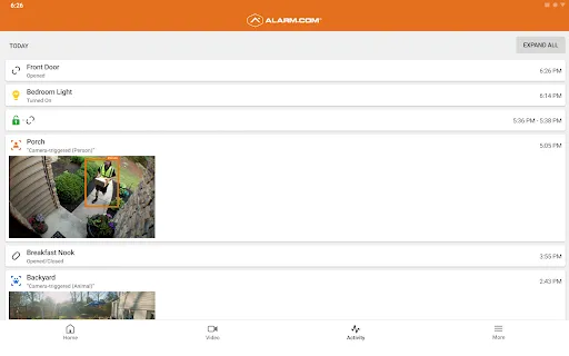 Alarm.com screenshot