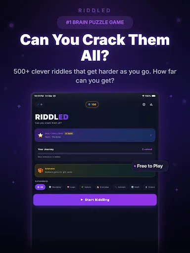 Riddled: Daily Brain Teasers screenshot