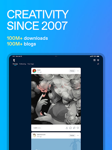 Tumblr Social Media & Art Blog screenshot