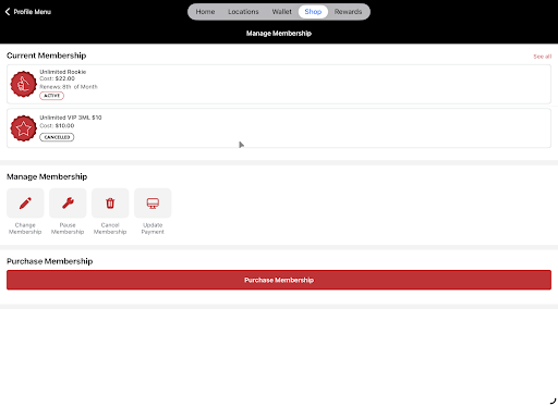 Club Car Wash Mobile App screenshot