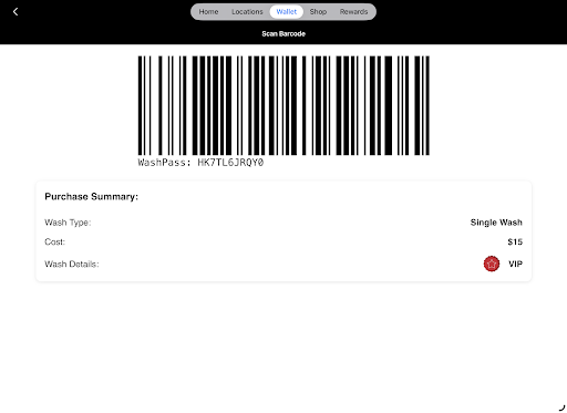 Club Car Wash Mobile App screenshot