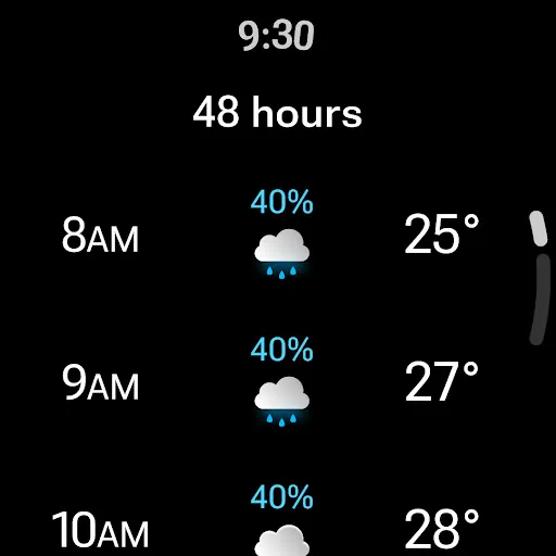 Weather forecast screenshot
