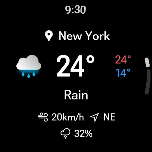 Weather forecast screenshot
