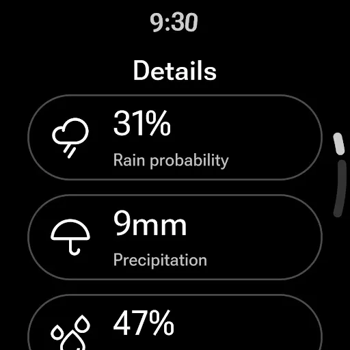 Weather forecast screenshot