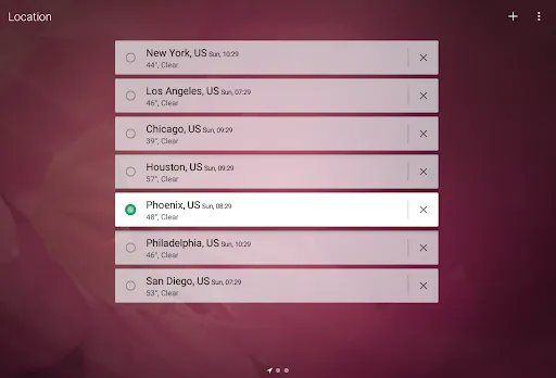 Weather screenshot