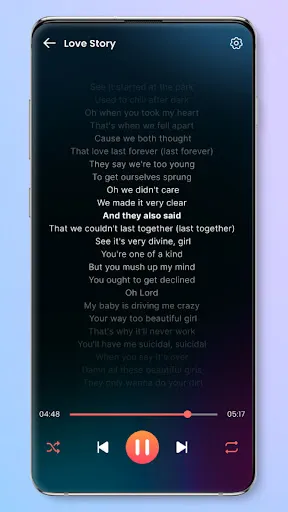 Music player screenshot