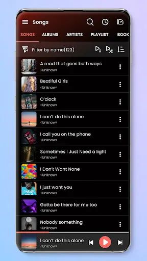 Music player screenshot