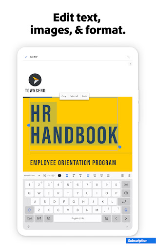 Adobe Acrobat Reader: Edit PDF screenshot