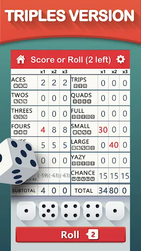 Yazy the yatzy dice game screenshot