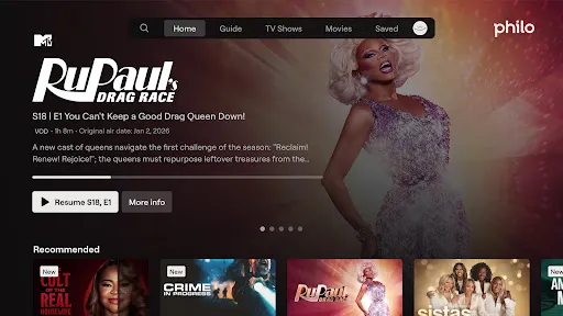 Philo: Shows, Movies, Live TV. screenshot