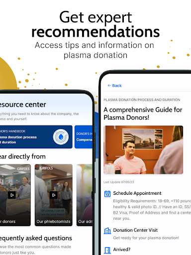 Grifols Plasma Donor Hub screenshot