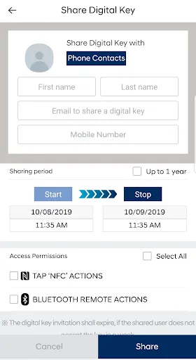 Hyundai Digital Key screenshot