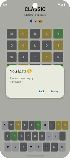 Novus - 6 Tries Word Challenge screenshot